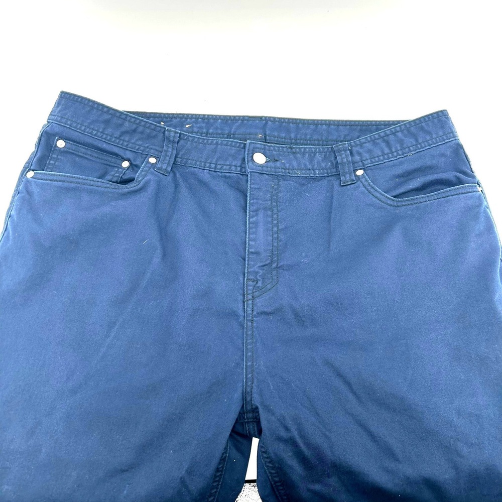PrAna Brion Pant II Slim Chino 42x34 Navy Blue Organic Cotton Blend Stretch